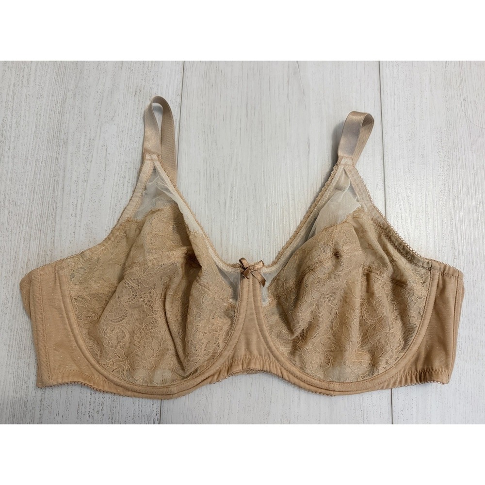 Wacoal Retro‎ Chic Lace Bra Sz 44D - Nude - 855186